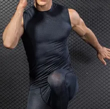 Men'S 3D Printing Fitness Running Vest Body-Hugging Stretch Vest Shoulder Vest Quick-Dry Clothes - ShopShipShake