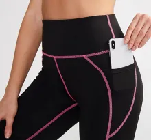 Women Tight-Fitting Cropped Training Pants High Waist Pockets Fitness Running Pants Quick-Drying Stretch Yoga Pants - ShopShipShake