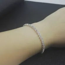 Sweet Crystal Student Japanese And Korean Version Silver Plated Jewelry Simple Zircon Versatile Bracelet - ShopShipShake