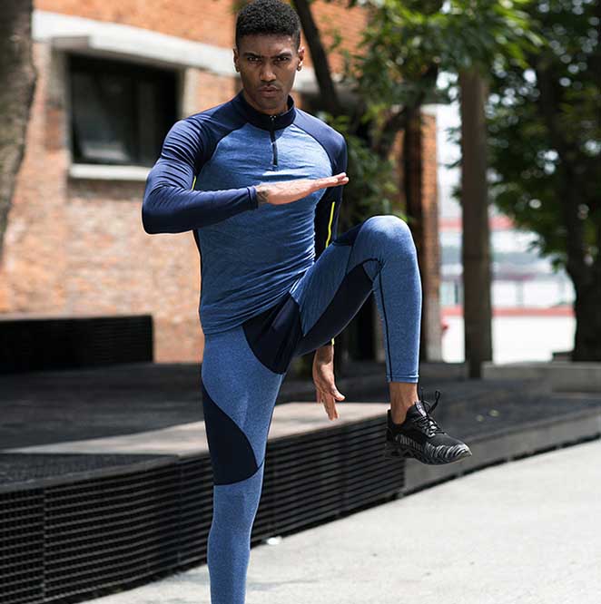 Men Fall/Winter Fitness Tracksuits Long-Sleeved Pro Tight High-Elastic Sportswear Camouflage Running Training Quick-Drying Clothing