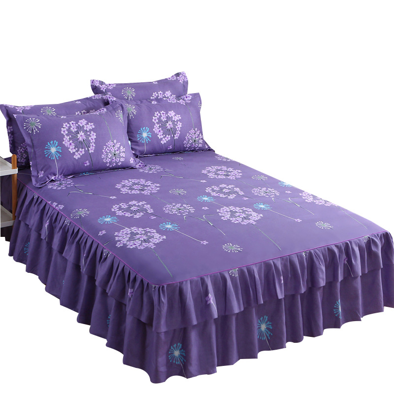 Double Side Bed Skirt , A Pair Of Pillowcases Bed Skirt, Three Piece Bedspread