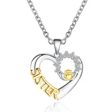 Creative Love Sister Zircon Necklace Personalized Versatile Pendant Necklace - ShopShipShake