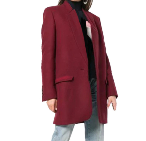 Ladies Stand-collar Slim Double-sided Woolen Coat