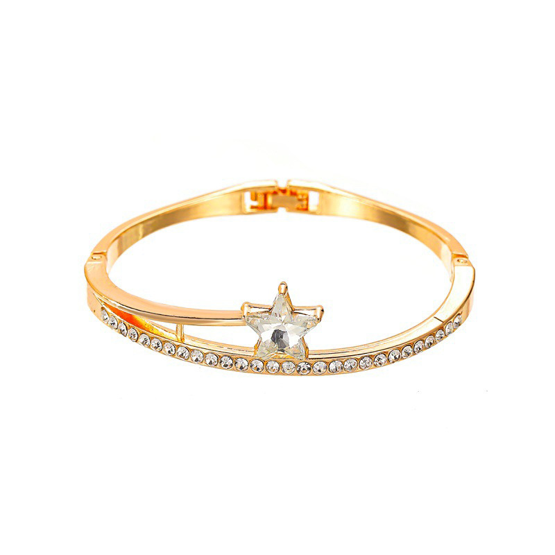 Small Fresh Full Diamond Bracelet Minority Design Simple Five Pointed Star Zircon Bracelet