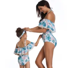 Parent-Child Swimwear Printing High Waist Bikini Swimwear - ShopShipShake