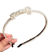 Hair Accessories Hand-woven Knotted Pearl Headband Headwear Bowknot Hairpin Crown Headband - ShopShipShake