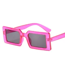 Fashion Square Small Frame Female Fluorescent Green Street Sunglasses - ShopShipShake