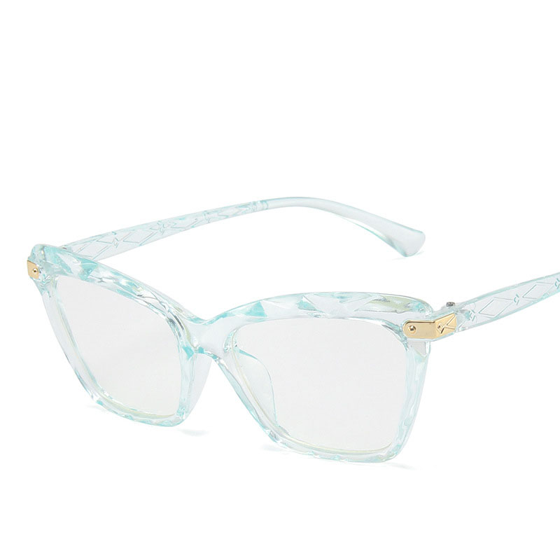 Polygonal Section Eyeglass Frame Light PC Anti Blue Light Glasses Flat Lens Female Ins