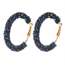 Fashion Simple Personality Retro Exaggerated Earrings Circle Crystal Earrings Female - ShopShipShake