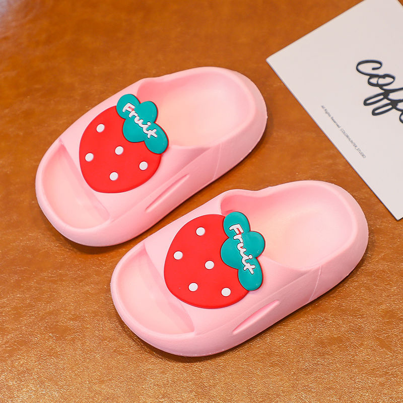 Wholesale children's slippers multiple options cartoon strawberry fruit home parent-child children's soft sandals