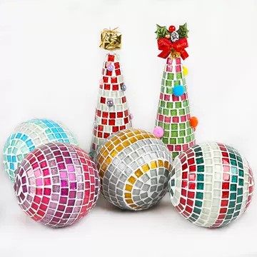 Christmas Tree Balls DIY Material Bag Handmade Mosaic Christmas Gift Children Adult Warm Up Material